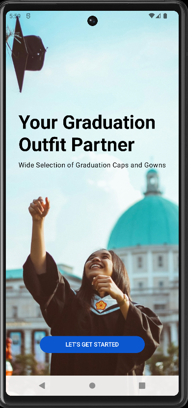 Android app for Graduation Dress Hire